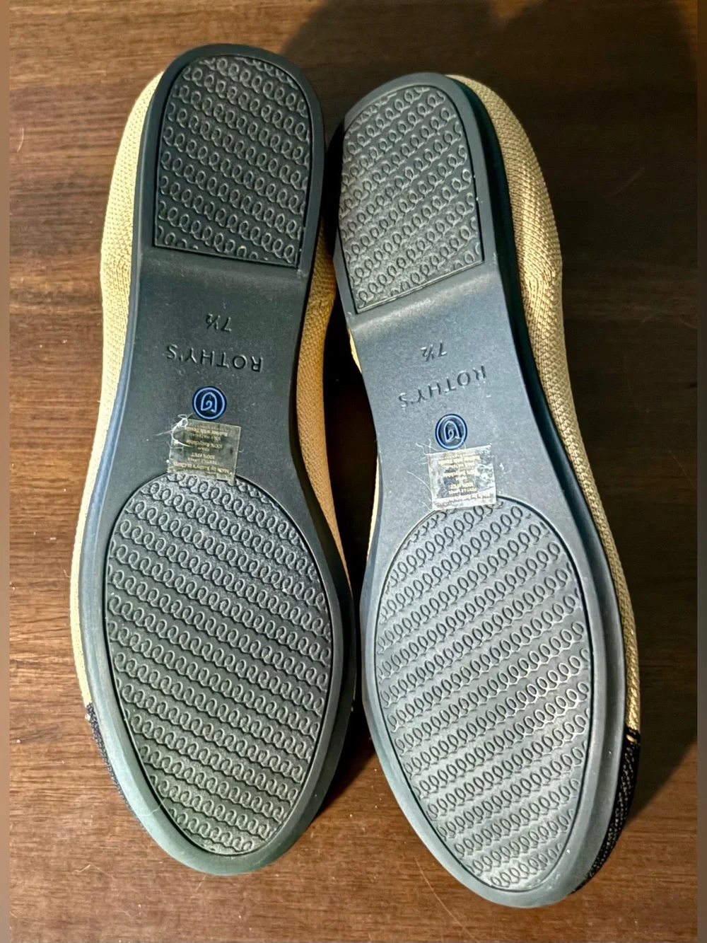 Rothy’s The Point Camel Captoe Knit Ballet Flats - size 7.5